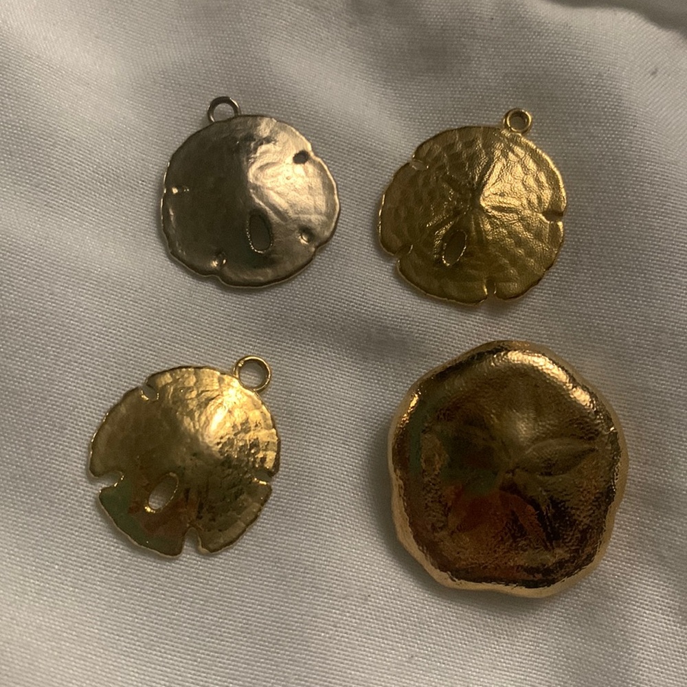 Four Gold Dipped Sand Dollars - image 1